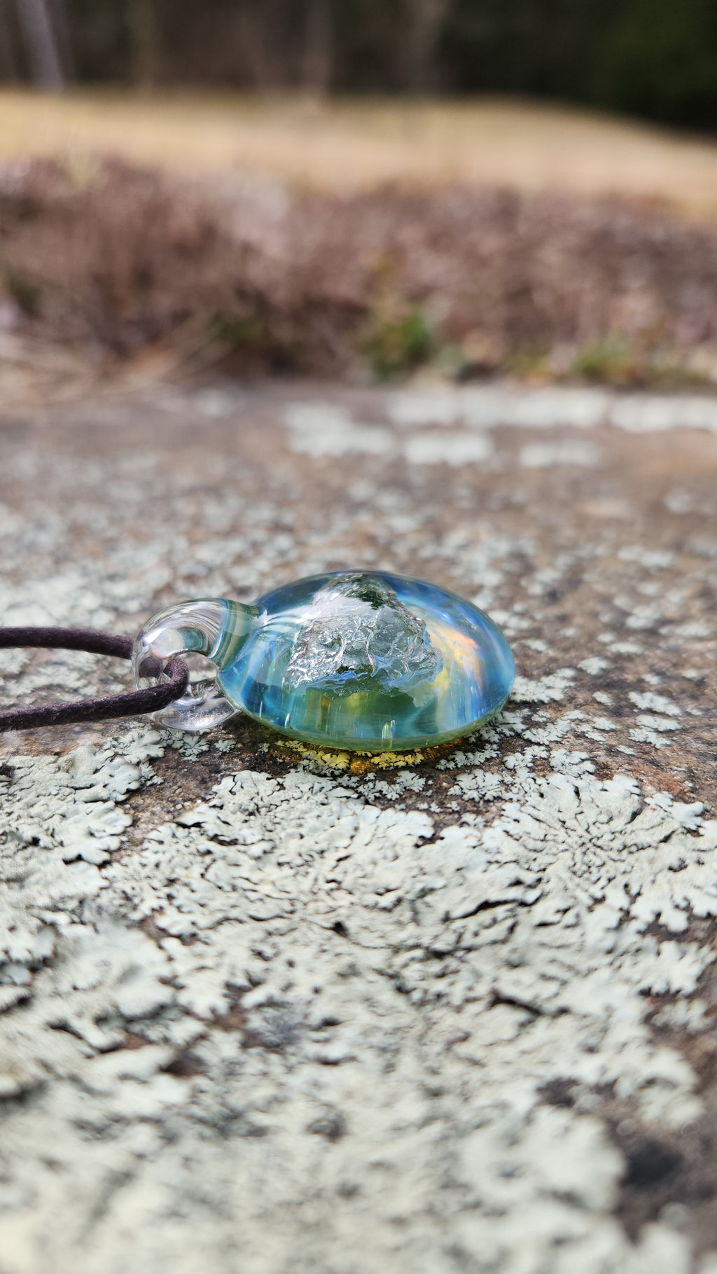 Encased Moldatvite Glass Pendant
