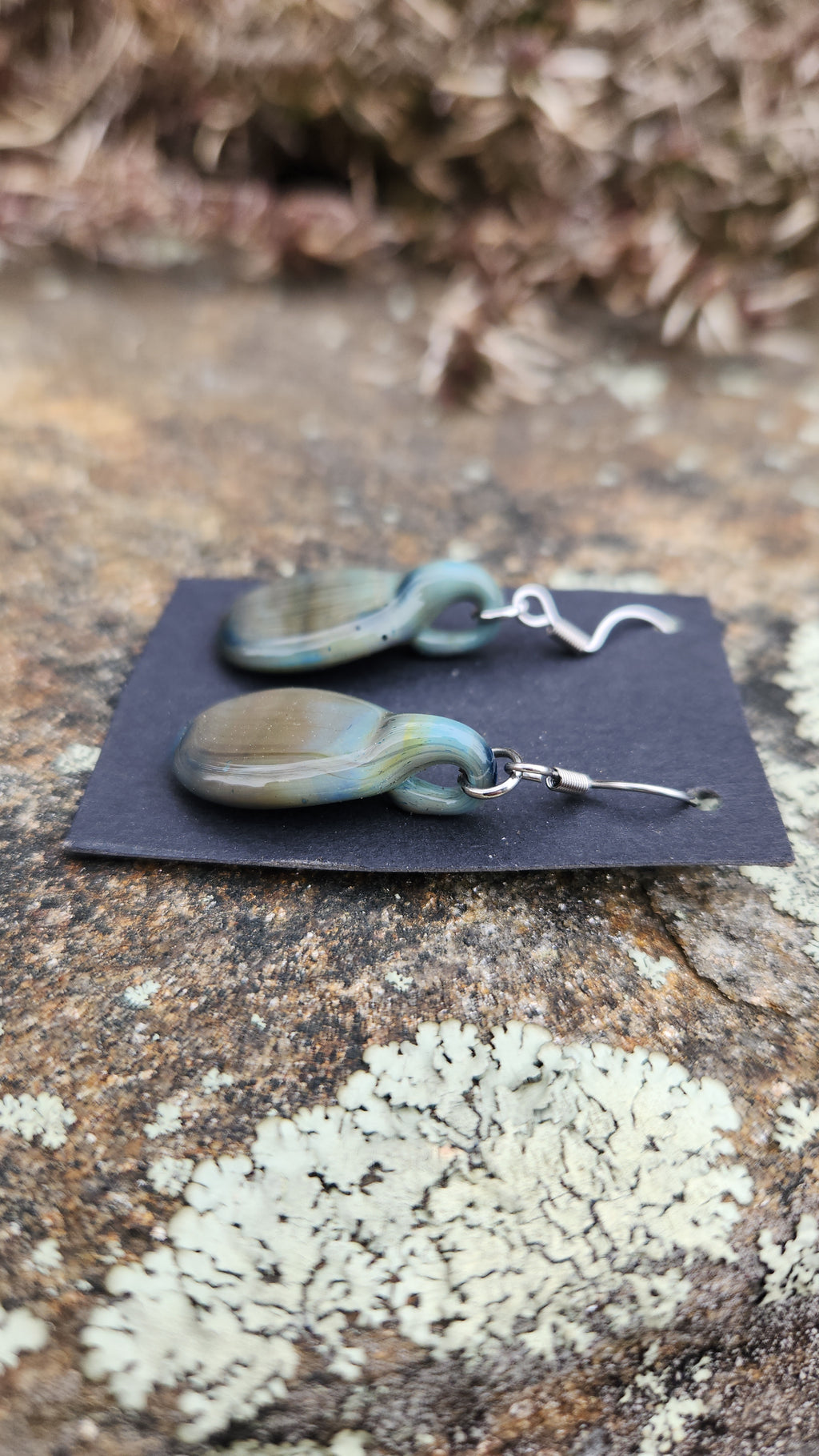 Glass earrings (blue moon)