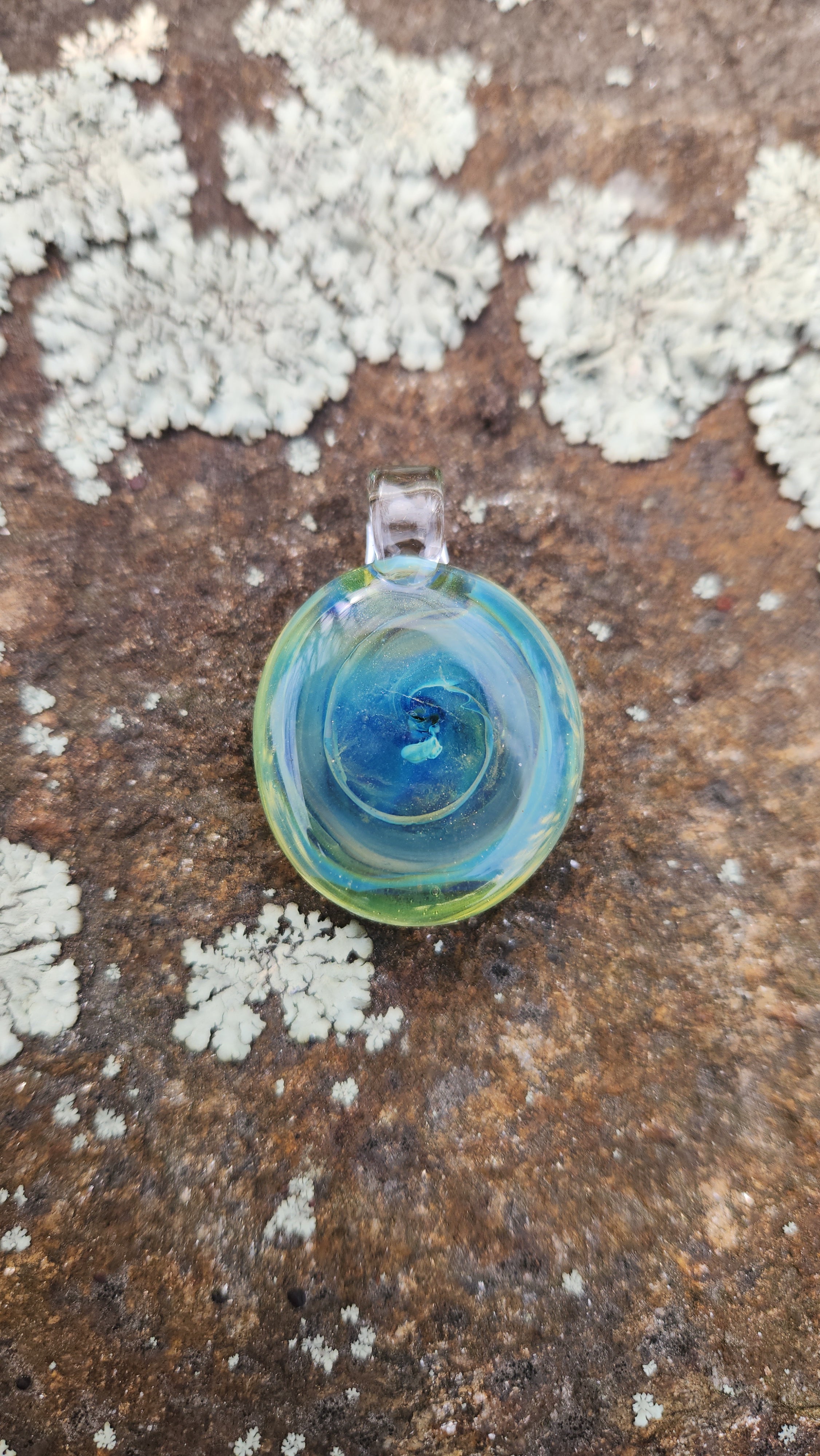 Encased Moldatvite Glass Pendant