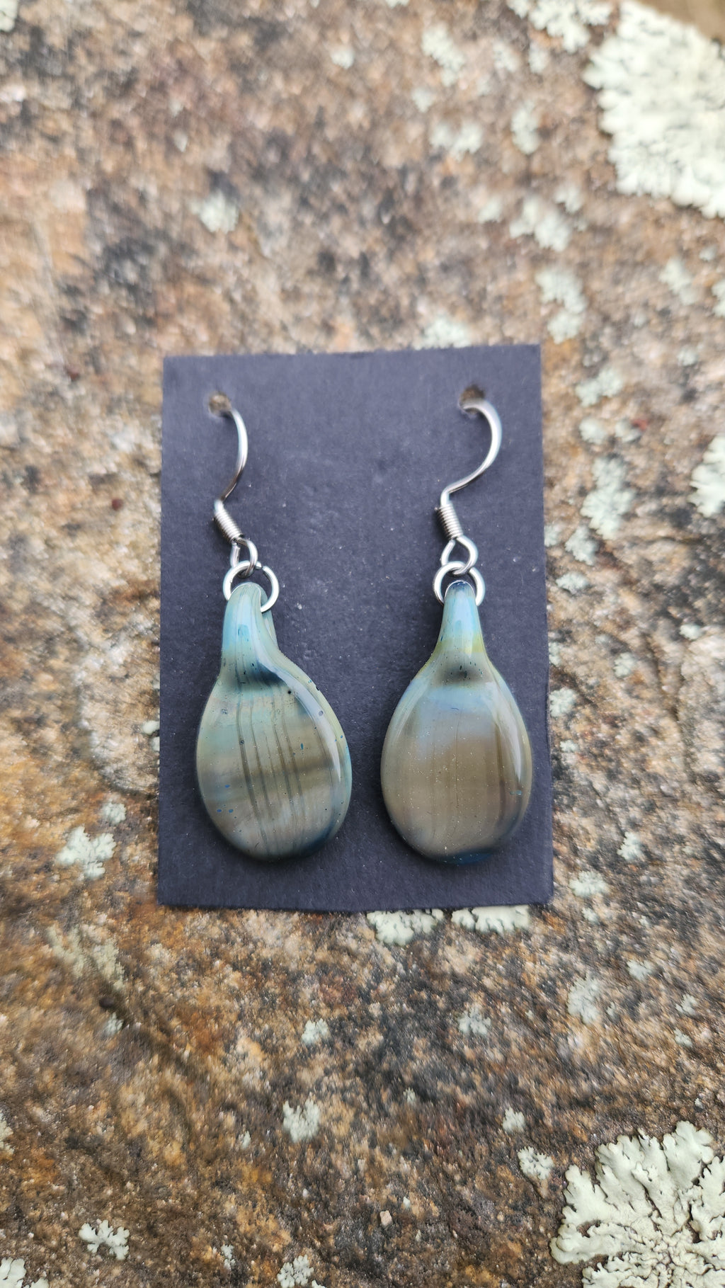 Glass earrings (blue moon)