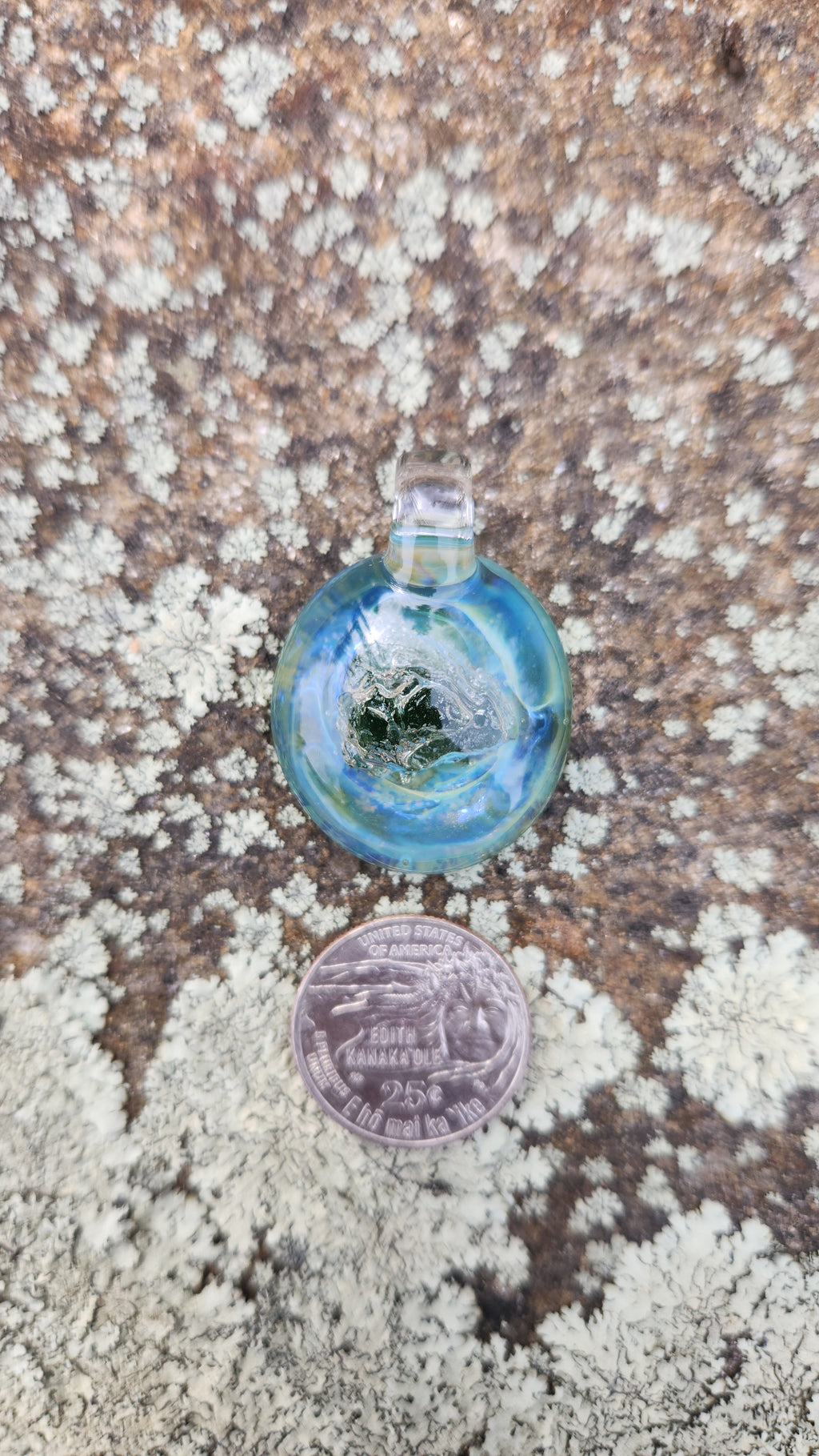 Encased Moldatvite Glass Pendant